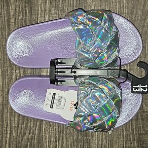 Purple and silver slides